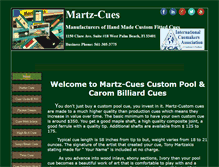 Tablet Screenshot of martz-cues.com